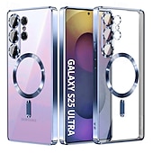 olcso Samsung-tokok-telefon Ügy Kompatibilitás Samsung Galaxy S26 Ultra Plus S25 S25 él S24 S23 S22 Plus Ultra Fekete tok Átlátszó Mágneses Ütésálló Retro TPU