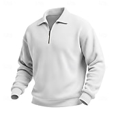 abordables Sweat-shirts basiques-Homme Sweat-shirt Sweat-shirt gaufré Sweat à capuche Sweat-shirt quart de fermeture éclair Rouge vin Col montant Uni Texturé Occasionnel Quotidien Sport &amp; Loisir Streetwear Frais Vêtements de sport