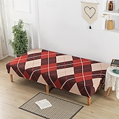 abordables Couverture du canapé Futon-Housse de canapé-lit extensible en tissu imprimé, disponible en 3 tailles différentes, housse de canapé sans accoudoirs, housse de banc élastique, protection décorative pour le Nouvel An, décoration