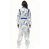 お買い得  職業と制服のコスチューム-夫婦 ファンシーコスチューム ジャンプスーツ ワンジー 宇宙飛行士 コスプレ 子供用 成人 男女兼用(儿童不要选这个) ハロウィーン カーニバル パーティー 性能 学校行事のドレスアップ ドレスアップ
