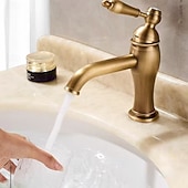 levne Koupelnové baterie-Koupelna Umyvadlová baterie - Klasické Starožitná mosaz Baterie na střed Jedna rukojeť, jeden otvorBath Taps