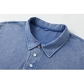 Χαμηλού Κόστους Κλασικό Πόλο Ανδρών-Ανδρικά Μπλουζάκια πόλο Πουκάμισο 100% Cotton Acid Wash Κλασσικά Μακρυμάνικο Causal Αθλημα Ρούχα Γυμναστικής Αναπνέει Μαλακή Πόρπη Πλύσιμο με οξύ Πλύνθηκε σε στυλ vintage Συμπαγές Χρώμα Θαλασσί Μαύρο