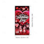 זול שטיחי חופשה-כיסוי לדלת ליום האהבה, דגל חגיגת לב, מושלם לאביזרי צילום, קישוט חגיגי, אידיאלי ליצירת אווירת יום האהבה רומנטית ועיצוב פתח דלת