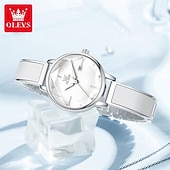 ieftine Ceasuri Quartz-Ceas de afaceri pentru femei decorat cu lumină strălucitoare care emană o luxos ușor suprafață de oglindă în formă de diamant cadou de Ziua Îndrăgostiților pentru femei ceas cu quartz casual