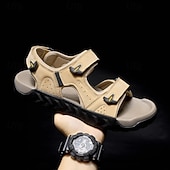 economico Sandali casual-sandali beige da uomo: eleganti calzature da esterno con vestibilità comoda e ad asciugatura rapida, ideali per la spiaggia, l'escursionismo e l'estate