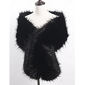 preiswerte Pelzschals-Kunstpelz-Umhänge Damenumhang Elegant Vintage Ärmellos Kunstpelz Hochzeit Schals Mit Unifarbe Für Party Herbst