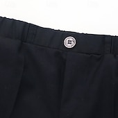 economico Abiti e Outfit per Portatori di Fedi-Completo da fedi nuziali per bambini, 4 pezzi, blazer &amp;gilet &amp; pantaloni  &amp;cravatta ragazzo abito formale casual esterno festa moda fresco basic tinta unita blu nero poliestere