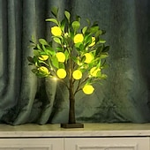 levne Dekorativní světla-60cm/23,9palcové umělé světlo na citroník, 12 citronů, 24 LED korálků, jarní/letní interiérová/venkovní dekorace do ložnice, obývacího pokoje, jídelny, noční světlo na párty