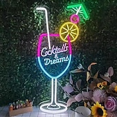 olcso Dekoratív fények-koktélok neonreklám faldekorációhoz bárhoz LED tábla szabályozható usb-s beltéri hálószobába nappaliba étterembe otthoni bár parti pub éjszakai klub férfi barlang bisztró fali dekorációs lámpák