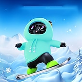 abordables Colgantes y ornamentos para coche-Adorno para tablero de automóvil con forma de oso de patineta: colgante para tablero de automóvil con dibujos de animales que presenta un elegante diseño de gafas y sudadera con capucha, adecuado para