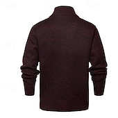 billige cardigangenser for menn-Herre Genser Cardigan Genser Glidelås genser Riflet Strikke Vanlige topper Strikket Helfarge Høyhalset Nøytral Mote Avslappet Dagligdagstøy Klær Høst Vinter Navyblå M L XL