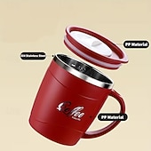 baratos Utensílios &amp; Aparelhos de Cozinha-Caneca de café em aço inoxidável 304 com tampa, 500ml (17oz), parede dupla isolada, livre de BPA e à prova de vazamentos, ideal para viagens e bebidas quentes. &amp;bebidas geladas, presente de Natal