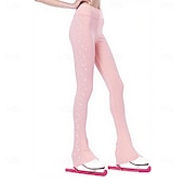 tanie Spodnie i legginsy do łyżwiarstwa figurowego-Spodnie łyżwiarskie Damskie Dla dziewczynek Bruslení Getry Stroje Doły Granatowy Czarny Biały Niejednolita całość Spandeks Wysoka elastyczność Szkolenie Zawody Odzież łyżwiarska Kryształ / Kryszta