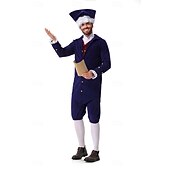  250. rocznica USA Rokoko Barok Stroje Długie rękawy George Washington Kolonialne Wojna o niepodległość Strój na bal maskowy Męskie Karnawał Dzień Niepodległości 4 lipca Doroślu Płaszcz Spodnie