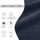 economico T-shirt in velluto a coste-Per uomo Camicia di Velluto a Coste Maglietta Manica Lunga Zip a un quarto Autunno Primavera &amp; Autunno Tinta unica Moda Moderno Casual Con zip Caldo Casuale All'aperto Casual Nero Blu scuro Grigio