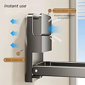 abordables Ganchos y accesorios-Toallero plegable con succión al vacío de 1/2 pieza, barra de toalla de baño sin taladro, adecuado para toallas, ropa, cintas para el cabello, joyas, toallas de mano, etc., almacenamiento, toalleros