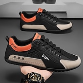 economico Scarpe Casual con Lacci-scarpe da ginnastica bianche da uomo, in mesh traspirante e pelle, comode scarpe da ginnastica con lacci per la corsa, la palestra e l'abbigliamento casual quotidiano