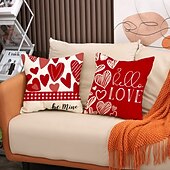 cheap Throw Pillows,Inserts &amp; Covers-Valentine's Day Heart Pillow Cover, Red Heart-Shaped Cushion, Cozy Throw Pillow for Sofa, Romantic Atmosphere Decor for Living Room and Bedroom