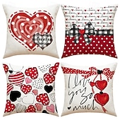levne Hodte polštáře, vložky a kryty-povlak na polštář s motivem srdce na Valentýna, dekorativní polštář s potiskem lnu, polštář do čela postele do ložnice, slavnostní dekorační polštář na postel, pohovku, obývací pokoj