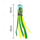 olcso Kerti zászlók, Banner-Szent Patrik-napi szélzsák zászló, ír dizájn, Szent Patrik-napi fesztivál dekoráció, színes kültéri szélzsák ünnepi ünneplésre, lóhere &amp;lóhere design.