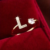 ieftine Inele-1 buc Inel For Pentru femei Zirconia cubică Transparent Zilnic Cadou Concediu Articole de ceramică Scrisă