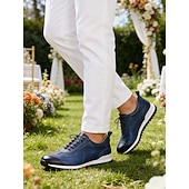 preiswerte Premium Leder Sneaker-Marineblaue Herren-Sneaker aus Leder – stylische, atmungsaktive Sneaker mit perforiertem Design, perfekt für aktive und lässige Outfits.