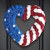 olcso USA 250.-250 Év Amerikai Függetlenség Napi Otthoni Ajtó Dekorációk Piros Kék és Fehér Koszorúk Ünnepi Parti Függetlenség Napi Koszorúk
