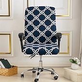 baratos Capa para Cadeira de Jantar-Capa protetora para cadeira de escritório, capa para banqueta, capa para cadeira dobrável com estampa geométrica, capa protetora elástica de poliéster para casa, escritório e sala de estar.