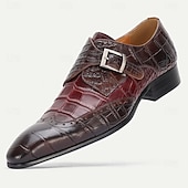 billige Klassiske Pensko-Herreloafers i skinn med krokodillemønster, elegant spennedesign, premium formelle sko for forretnings- og spesielle anledninger