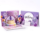  kartki urodzinowe fajerwerki wyskakujące ciasto dmuchane światło i muzyka kartka urodzinowa prezenty dla kobiet mężczyzn mamy dzieci