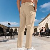 preiswerte Freizeithosen-Herren Hose Freizeithose Baggy-Hosen Kordelzug Tasche Elastischer Bund Einfach Komfort Weich Lässig Täglich Outdoor Urlaub Mode Schwarz Armeegrün