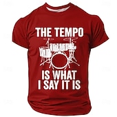  Herren Musik Lustiger Slang T Shirt Kurzarm T-Shirt 3D-Druck Rundhalsausschnitt Hemd Mode Täglich Täglich Straße Blau Schwarz Rote Sommer Frühling Bekleidung S M L XL XXL XXXL