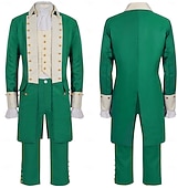  250-jähriges Jubiläum USA Rokoko Barock Outfits langarm George Washington Alexander Hamilton Kolonial Kostüm Herren Karneval Unabhängigkeitstag 4. Juli Erwachsene Mantel Hose Kragen