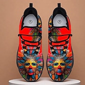 abordables Chaussures pour hommes-Baskets pour hommes de Mardi Gras avec imprimé multicolore jour des morts – Motif amusant et festif baskets confortables parfaites pour les défilés de carnaval