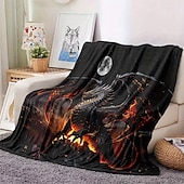 cheap Blankets &amp; Throws-Blanket Fleece Throw Blanket for Couch Dragon Gift Classic 3D Fantasy Sofa Bed Decorative Warm Blanket Home Decor