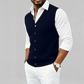 お買い得  メンズウールセーター-メンズ プレミアム ピュアウール カシミア カーディガン セーター Vネック クラシックニット ボタン 無地 ソフト 暖かい 通気性