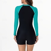 levne Rash guardy One Piece-Dámské Ochrana proti vyrážce Plavky Jednodílné díly Slátanina Zapni Ochrana proti UV záření Vysoká pružnost Dlouhý rukáv Plavky Surfování Potápění Šnorchlování Léto