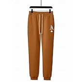 preiswerte einfache Trainingsanzüge-Herren Trainingsanzug Outfit-Set Kapuzenpullover Set Kapuzenpullover Täglich Outdoor Sport Kordelzug Tasche Buchstabe a Marineblau Aprikose Polyester Sportkleidung Mode Streetwear Herbst