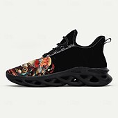 cheap Men's Shoes-Men's Colorful Carnival Sneakers – Unique Hand-Drawn Art with Skulls and Vibrant Patterns, Perfect for Mardi Gras, Carnival Parades and Festival Celebrations
