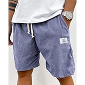 preiswerte Lässige Shorts-Herren Shorts Freizeitshorts Cordshorts Tasche Elastischer Bund Einfach Komfort Atmungsaktiv Knielang Outdoor Urlaub Alltagskleidung Urlaub Mode Schwarz Weiß Mikroelastisch