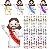  50/100 Stück kleine Jesusfiguren, Mini-Jesusfiguren, Ostergeschenk, winzige Statuen zum Befüllen von Ostereiern, religiöse Geschenke, Partys, Taufgeschenke, mehrfarbige Miniaturdekorationen, Versteckspielfiguren
