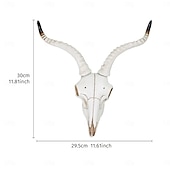 ieftine Sculpturi-Decor de perete nordic cu craniu de animal viking, ornament suspendat din rășină cu craniu de berbec artificial, pentru casă, bar &amp;decorațiuni de perete pentru restaurant, petrecere &amp;recuzită