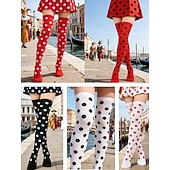 halpa Lisätarvikkeet-Naisille Mardi Gras 5-Pakkaus Pilkku Over-the-Knee -sukkia Värikkäät Karnevaalipuvut Joustavat Retro-juhlalahjat Festivaaleille  Naamiaisjuhliin