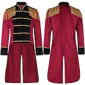 economico Outfit-Costume di fantasia Giacca da circo direttore di circo Retrò Vintage Vittoriano Stile militare Adulti Per uomo Natale Halloween Carnevale Feste Performance Mascherata Vestirsi