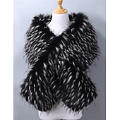 preiswerte Pelzschals-Kunstpelz-Umhänge Damenumhang Elegant Vintage Ärmellos Kunstpelz Hochzeit Schals Mit Unifarbe Für Party Herbst