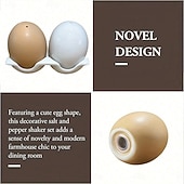 Недорогие Кухонная утварь и гаджеты-2 керамических кувшина в форме яйца для соли &amp;Уникальные контейнеры для приправ, кухонные держатели для специй, идеально подходящие для пикников на открытом воздухе, барбекю, ресторанов и кухонь, с