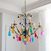 billige Stearinlysdesign-4-Light 6-Light 58 cm Hengende lanternedesign Anheng Lys Metall Glass Malte overflater Moderne 110-120V 220-240V