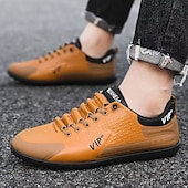 economico Scarpe Casual con Lacci-scarpe da ginnastica bianche da uomo, in mesh traspirante e pelle, comode scarpe da ginnastica con lacci per la corsa, la palestra e l'abbigliamento casual quotidiano
