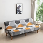 abordables Couverture du canapé Futon-Housse de canapé-lit extensible en tissu imprimé, disponible en 3 tailles différentes, housse de canapé sans accoudoirs, housse de banc élastique, protection décorative pour le Nouvel An, décoration