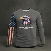  250° anniversario dell'America Per uomo Grafico Bandiera Aquila Maglietta Camicia a Maniche Lunghe Manica Lunga maglietta Stampa 3D Girocollo Camicia Moda Quotidiano Essenziale Quotidiano Vacanza